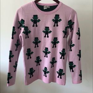 Pink Frankenstein Monster sweater